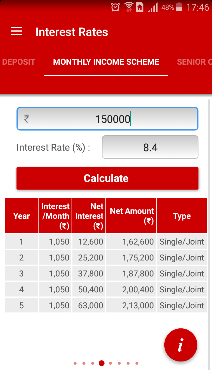 Saving Schemes Interest Calculator